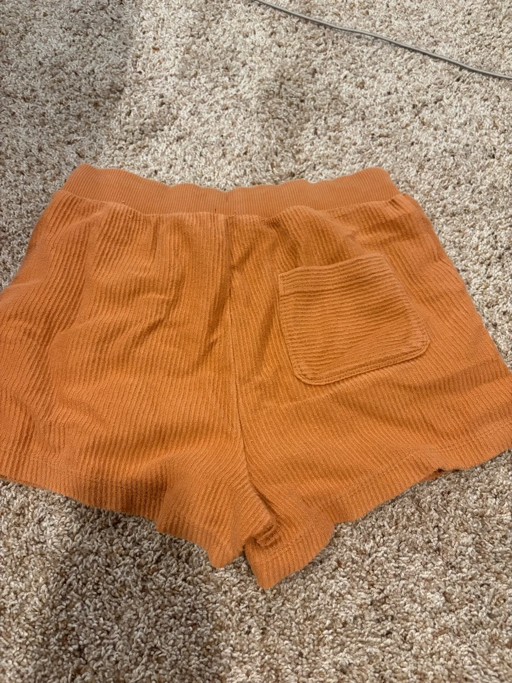 aerie Ribbed Drawstring Shorts - Rust - Picture 3 of 3